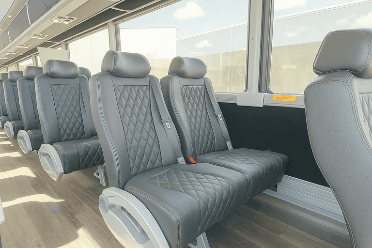 interior of Peabody Charter Bus charter bus